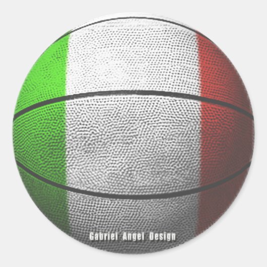 Italien Basketball Runder Aufkleber (Vorderseite)