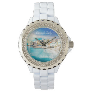 Italien BeachMittelmeer-Malerei Monogramm Armbanduhr