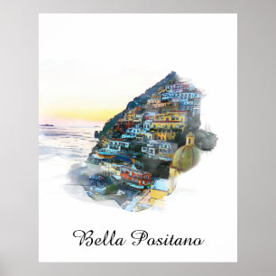 *~* Italien Bella Positano Italienische Sprache AP Poster