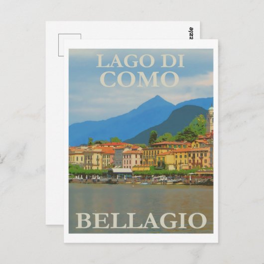 Italien Bellagio Vintage Reise Postkarte (Vorne/Hinten)