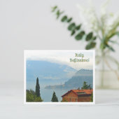 Italien. Bellissimo! Dorf in Wolken Postkarte (Stehend Vorderseite)