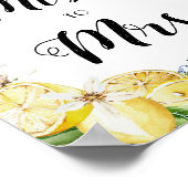 Italien Blauer Tile Lemons von Miss bis Mrs. Sign Poster (Ecke)