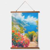 Italien Blumen Wandteppich Mit Holzrahmen (Vorderseite)