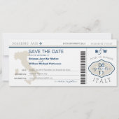 Italien Boarding Pass Save the Date (Vorderseite)