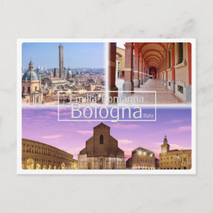 Italien, BOLOGNA, Piazza Maggiore, zwei Türme, Postkarte