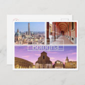 Italien, BOLOGNA, Piazza Maggiore, zwei Türme, Postkarte (Vorne/Hinten)