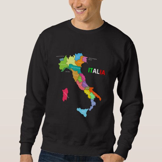 Italien Boots Country Map Italien Italien Mappa St Sweatshirt (Vorderseite)