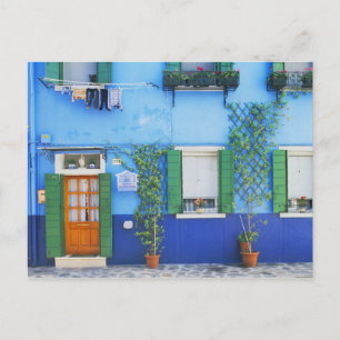 Italien, Burano Ein farbenfrohes Haus in Burano Postkarte