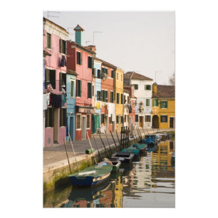 Italien, Burano. Farbige Häuser der Linie a Fotodruck