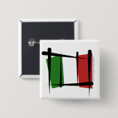 Italien-Bürsten-Flagge Button (Vorne & Hinten)