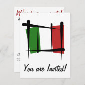 Italien-Bürsten-Flagge Einladung (Vorne/Hinten)