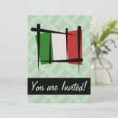 Italien-Bürsten-Flagge Einladung (Stehend Vorderseite)
