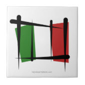 Italien-Bürsten-Flagge Fliese (Vorderseite)