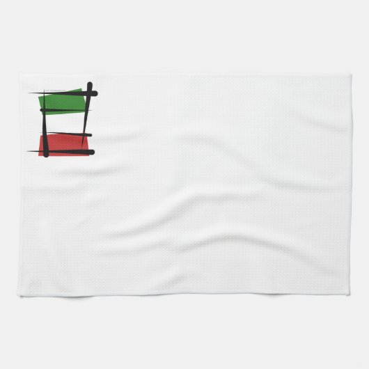Italien-Bürsten-Flagge Geschirrtuch (Horizontal)