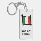 Italien-Bürsten-Flagge Schlüsselanhänger (Vorderseite links)