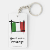 Italien-Bürsten-Flagge Schlüsselanhänger (Rückseite)