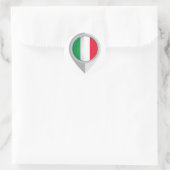 Italien Button Location Flag Runder Aufkleber (Tasche)