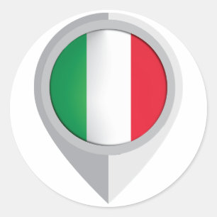 Italien Button Location Flag Runder Aufkleber
