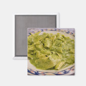 Italien, Camogli. Teigwaren mit Pesto Magnet (Vorderseite/Rückseite)