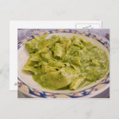 Italien, Camogli. Teigwaren mit Pesto Postkarte (Vorne/Hinten)