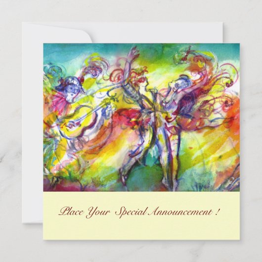 ITALIEN CARNIVAL Masquerade Ball, Tanz und Musik Ankündigung (Rückseite)