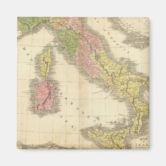Italien Chonology Atlas Map Magnet (Vorne)