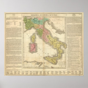 Italien Chonology Atlas Map Poster
