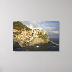 Italien, Cinque Terre, Manarola. Dorf auf der Klip Leinwanddruck