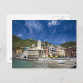 Italien, Cinque Terre, Vernazza, Hafen und Kirche  Postkarte (Vorne/Hinten)