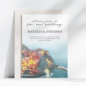 Italien | Cinque Terre Watercolor Wedding Einladung