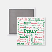 Italien Cities Magnet - italienische Flaggenfarben (Vorderseite/Rückseite)