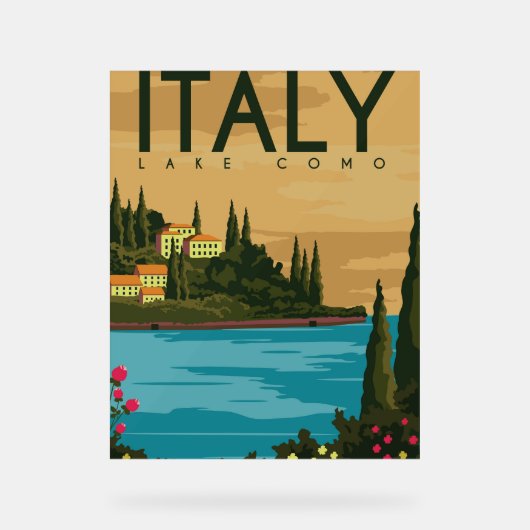 Italien Comer See Acrylschild (Vorderseite)