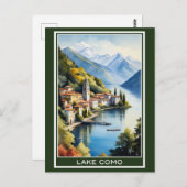 Italien Comer See Vintage Travel Postkarte (Vorne/Hinten)