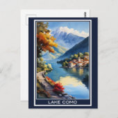 Italien Comer See Vintage Travel Postkarte (Vorne/Hinten)
