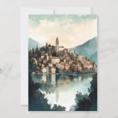 Italien Comer See Zielort Brautparty Einladung (Rückseite)