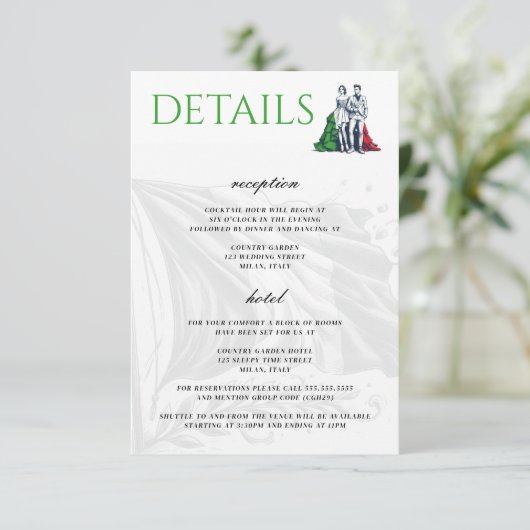 Italien Couple Begleitkarte (Stehend Vorderseite)