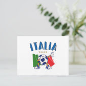 Italien - Dabbing Fußball-Flagge - 4 Sterne Postkarte (Stehend Vorderseite)