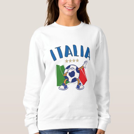Italien - Dabbing Fußball-Flagge - 4 Sterne Sweatshirt (Vorderseite)