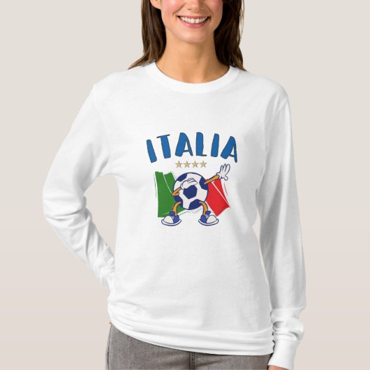 Italien - Dabbing Fußball-Flagge - 4 Sterne T-Shirt (Vorderseite)