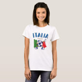 Italien - Dabbing Fußball-Flagge - 4 Sterne T-Shirt (Vorne ganz)