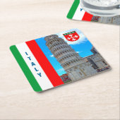 Italien - Der Schiefe Turm von Pisa Rechteckiger Pappuntersetzer (angewinkelt)