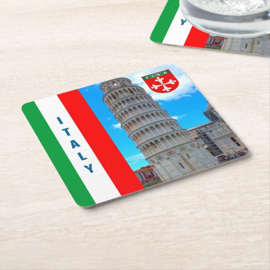 Italien - Der Schiefe Turm von Pisa Rechteckiger Pappuntersetzer (angewinkelt)