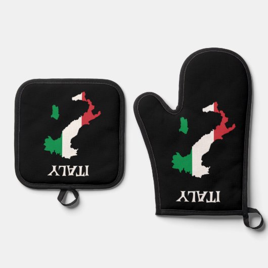 Italien Design Ofenhandschuh & Topflappen-Set (Vorderseite)
