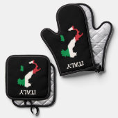 Italien Design Ofenhandschuh & Topflappen-Set (Vorderseite/Rückseite)
