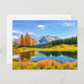 Italien Dolomiten Alpen Wasserfarbenreise Postkarte (Vorne/Hinten)