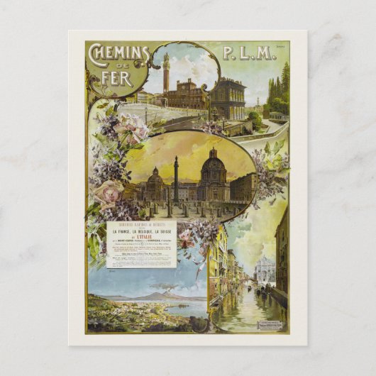 Italien Eisenbahn Vintage Poster Postkarte (Vorderseite)