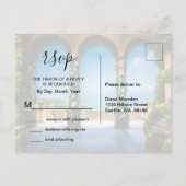 Italien Elegant Blue Green Gold UAWG Enclosure Einladungspostkarte (Rückseite)