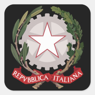 Italien-Emblem Quadratischer Aufkleber