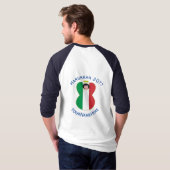 Italien Engel Hanukkah Flagge Personalisieren Lang T-Shirt (Schwarz voll)