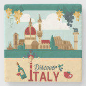 Italien entdecken steinuntersetzer (Vorderseite)